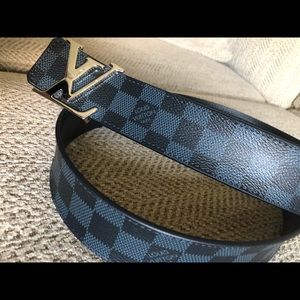 LV Black / Blue-Grey check belt Great Condition